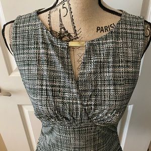 White House Black Market Plaid Print Sleeveless Blouse